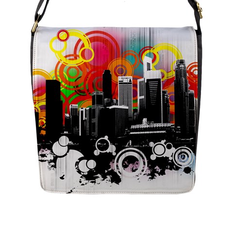 City Town Flap Closure Messenger Bag (L) from ArtsNow.com Front