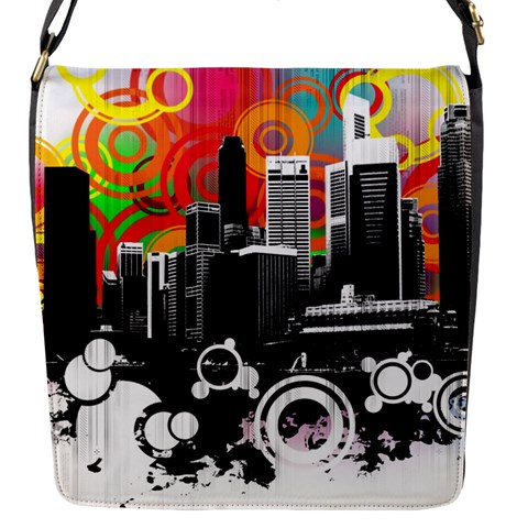 City Town Flap Closure Messenger Bag (S) from ArtsNow.com Front