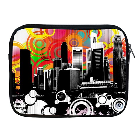 City Town Apple iPad 2/3/4 Zipper Case from ArtsNow.com Front