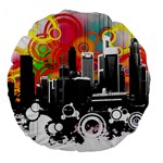 City Town Large 18  Premium Flano Round Cushion 