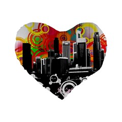 City Town Standard 16  Premium Flano Heart Shape Cushion  from ArtsNow.com Front