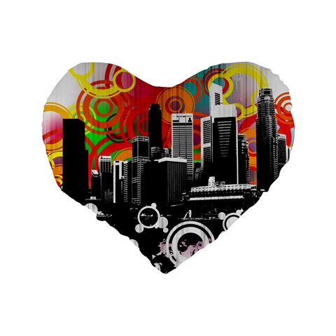 City Town Standard 16  Premium Flano Heart Shape Cushion  from ArtsNow.com Back