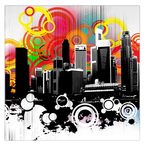 City Town Large Satin Scarf (Square) from ArtsNow.com Front