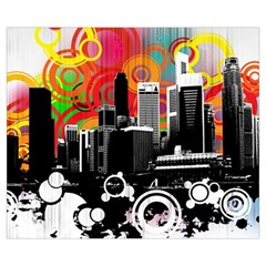 City Town Medium Zipper Tote Bag from ArtsNow.com Back