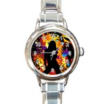 Clap Girl Round Italian Charm Watch