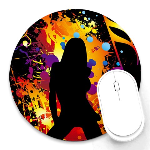 Clap Girl Round Mousepad from ArtsNow.com Front