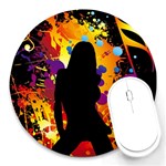 Clap Girl Round Mousepad