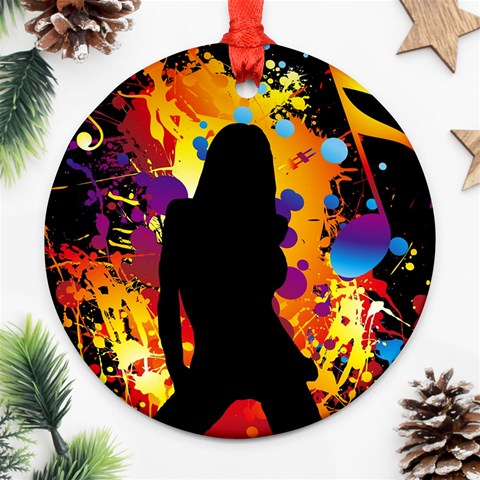 Clap Girl Ornament (Round) from ArtsNow.com Front