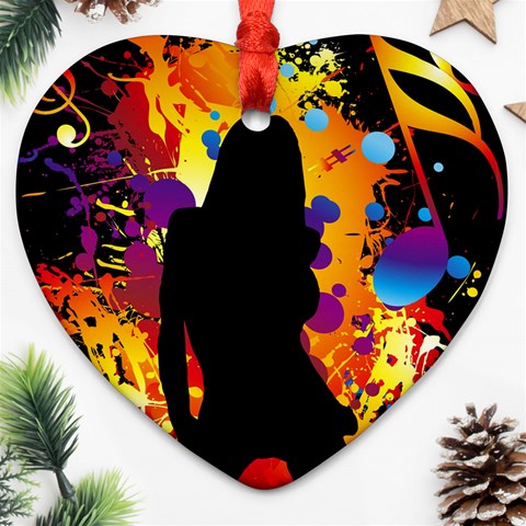 Clap Girl Ornament (Heart) from ArtsNow.com Front