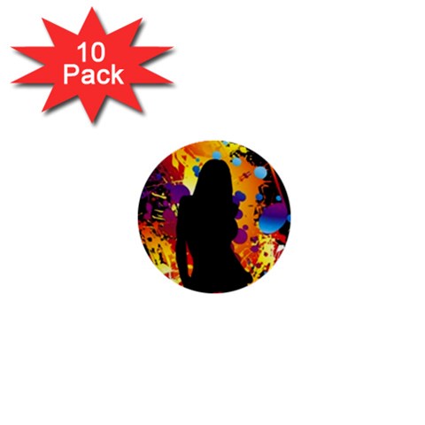 Clap Girl 1  Mini Button (10 pack)  from ArtsNow.com Front
