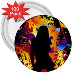 Clap Girl 3  Button (100 pack)