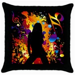 Clap Girl Throw Pillow Case (Black)