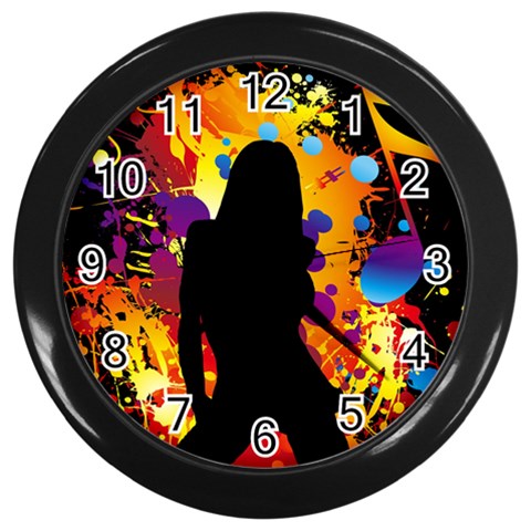 Clap Girl Wall Clock (Black) from ArtsNow.com Front