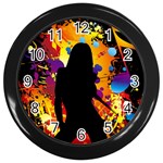 Clap Girl Wall Clock (Black)