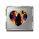 Clap Girl Mega Link Heart Italian Charm (18mm)
