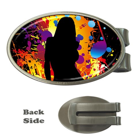 Clap Girl Money Clip (Oval) from ArtsNow.com Front