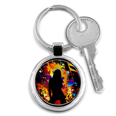 Clap Girl Key Chain (Round) from ArtsNow.com Front