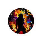 Clap Girl Rubber Coaster (Round)
