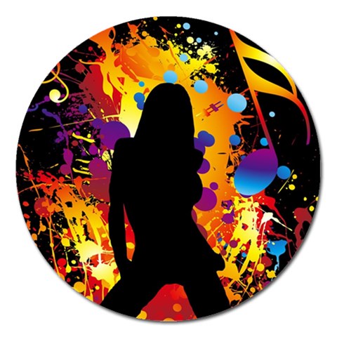 Clap Girl Magnet 5  (Round) from ArtsNow.com Front