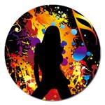 Clap Girl Magnet 5  (Round)