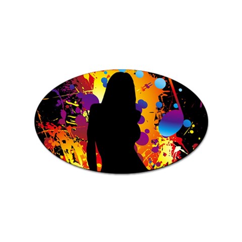 Clap Girl Sticker Oval (10 pack) from ArtsNow.com Front