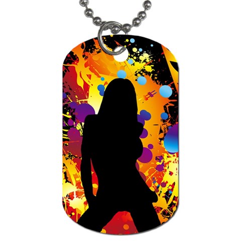 Clap Girl Dog Tag (Two Sides) from ArtsNow.com Front
