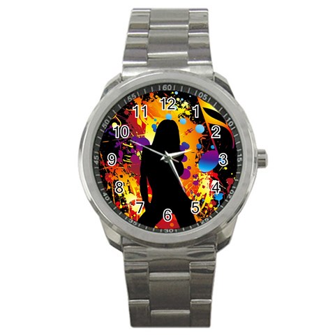 Clap Girl Sport Metal Watch from ArtsNow.com Front