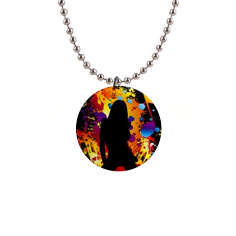 Clap Girl 1  Button Necklace from ArtsNow.com Front