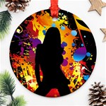 Clap Girl Round Ornament (Two Sides)