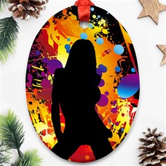 Clap Girl Oval Ornament (Two Sides) from ArtsNow.com Back