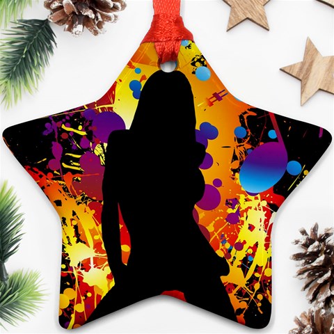 Clap Girl Star Ornament (Two Sides) from ArtsNow.com Front