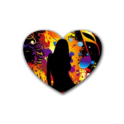 Clap Girl Rubber Heart Coaster (4 pack) from ArtsNow.com Front