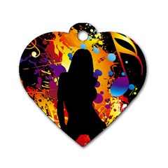 Clap Girl Dog Tag Heart (Two Sides) from ArtsNow.com Front