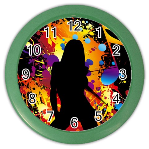 Clap Girl Color Wall Clock from ArtsNow.com Front