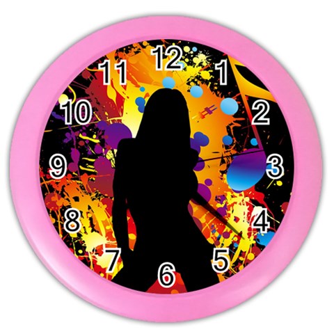 Clap Girl Color Wall Clock from ArtsNow.com Front