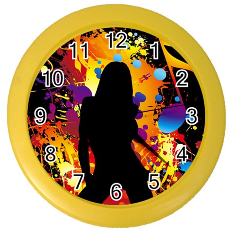 Clap Girl Color Wall Clock from ArtsNow.com Front