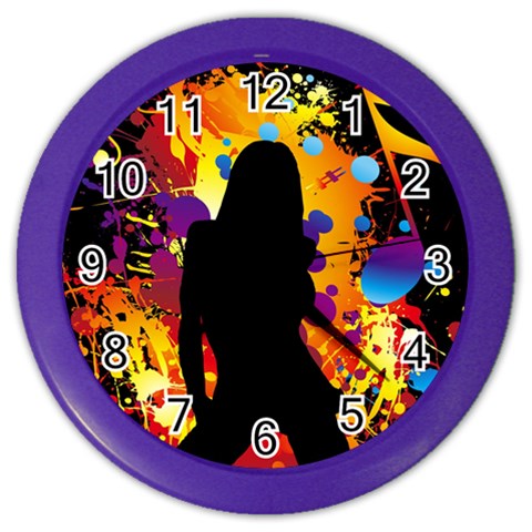 Clap Girl Color Wall Clock from ArtsNow.com Front