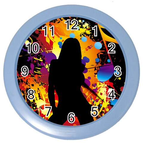 Clap Girl Color Wall Clock from ArtsNow.com Front