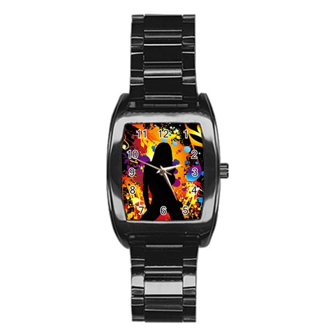 Clap Girl Stainless Steel Barrel Watch from ArtsNow.com Front
