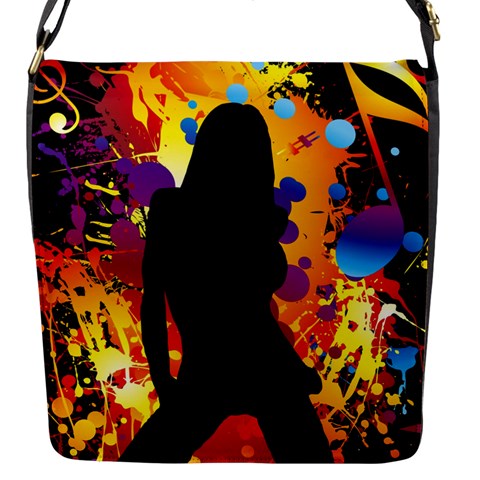 Clap Girl Flap Closure Messenger Bag (S) from ArtsNow.com Front