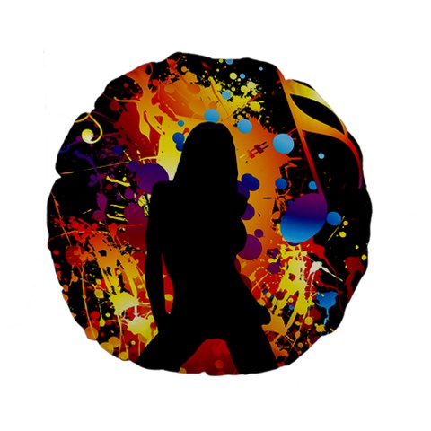 Clap Girl Standard 15  Premium Flano Round Cushion  from ArtsNow.com Back