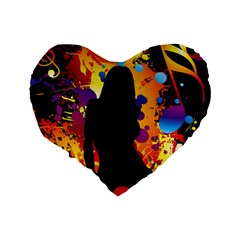 Clap Girl Standard 16  Premium Flano Heart Shape Cushion  from ArtsNow.com Back