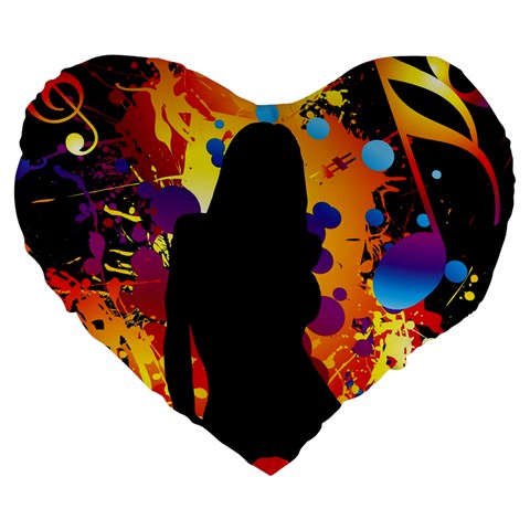Clap Girl Large 19  Premium Flano Heart Shape Cushion from ArtsNow.com Front