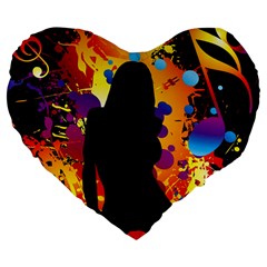 Clap Girl Large 19  Premium Flano Heart Shape Cushion from ArtsNow.com Front