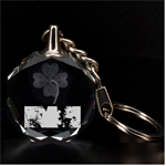Clap Girl Clover 3D Engraving Circle Key Chain