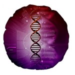 Dna Large 18  Premium Flano Round Cushion 