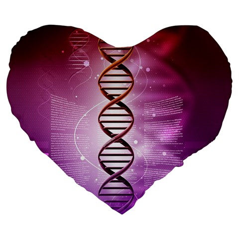 Dna Large 19  Premium Flano Heart Shape Cushion from ArtsNow.com Front