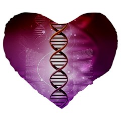 Dna Large 19  Premium Flano Heart Shape Cushion from ArtsNow.com Front