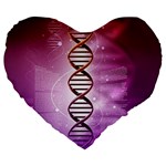 Dna Large 19  Premium Flano Heart Shape Cushion