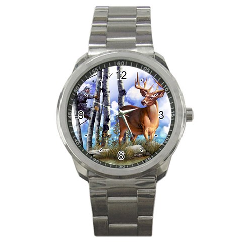 Deer Hunter Sport Metal Watch from ArtsNow.com Front
